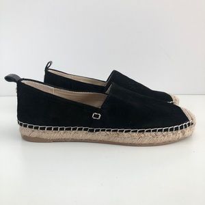 Sam Edelman "Khloe" Espadrille Flats | Black Suede | Size 5.5